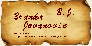 Branka Jovanović vizit kartica